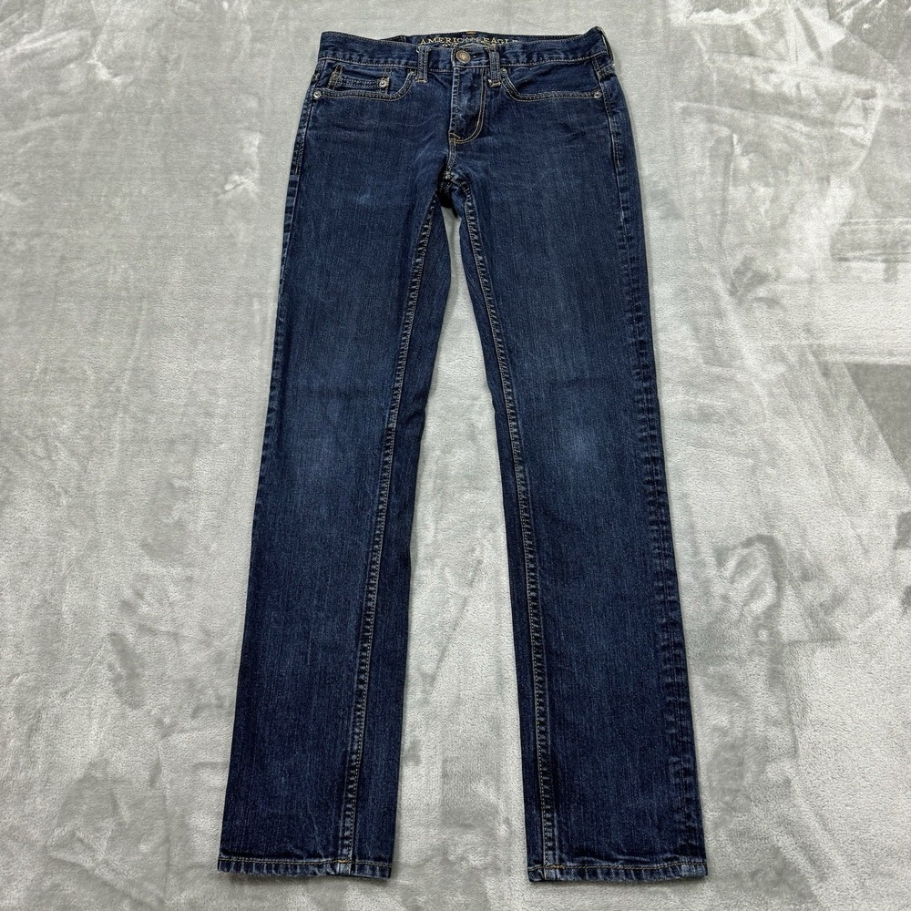 American Eagle Jeans Mens 28x32 Blue Skinny Dark Wash Denim City Preppy Casual